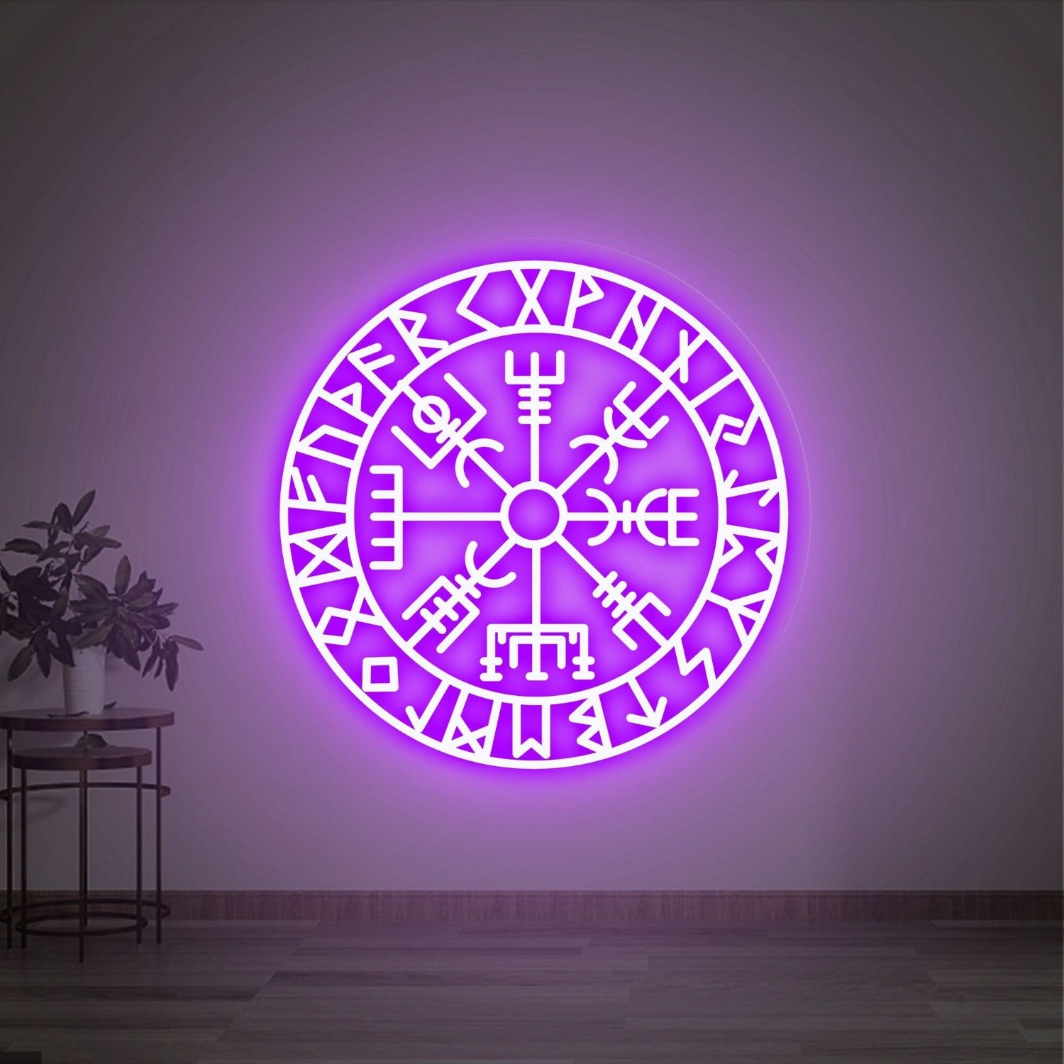 Art Vegvisir Runic Led Neon Sign Wall Decor Viking Compass Perfect For Home | Shineneon