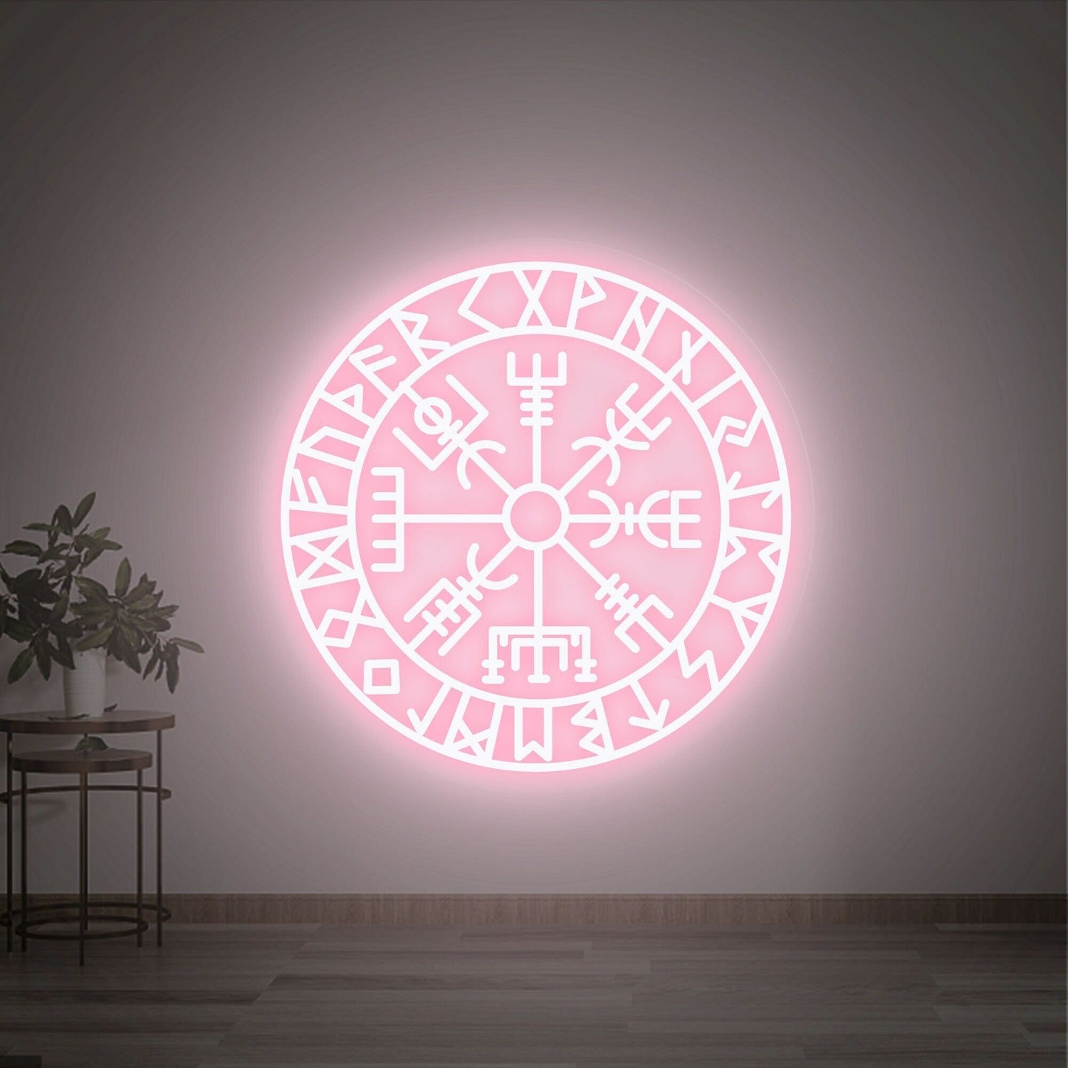 Art Vegvisir Runic Led Neon Sign Wall Decor Viking Compass Perfect For Home | Shineneon