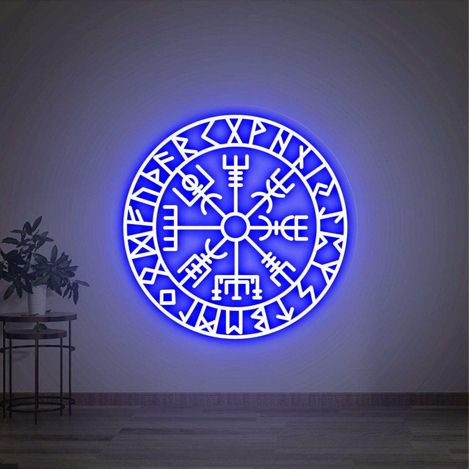 Art Vegvisir Runic Led Neon Sign Wall Decor Viking Compass Perfect For Home | Shineneon