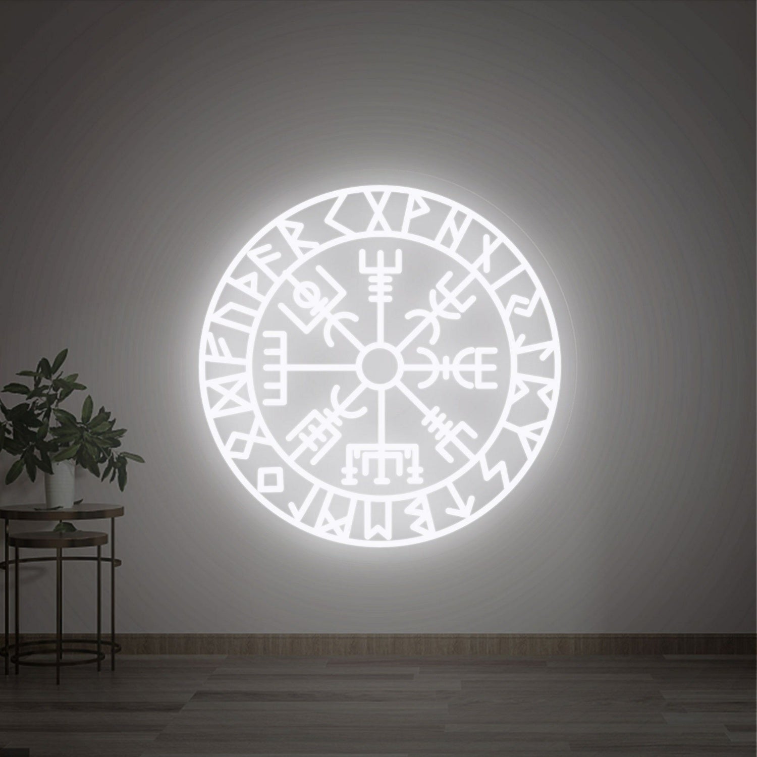 Art Vegvisir Runic Led Neon Sign Wall Decor Viking Compass Perfect For Home | Shineneon