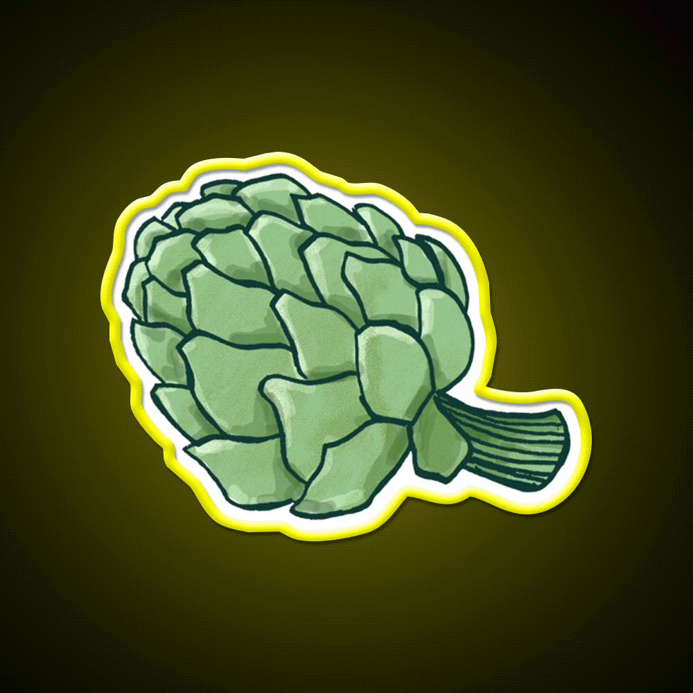 Artichoke Snack Food Led Neon Sign Rgb Color - Custom LED neon sign front view