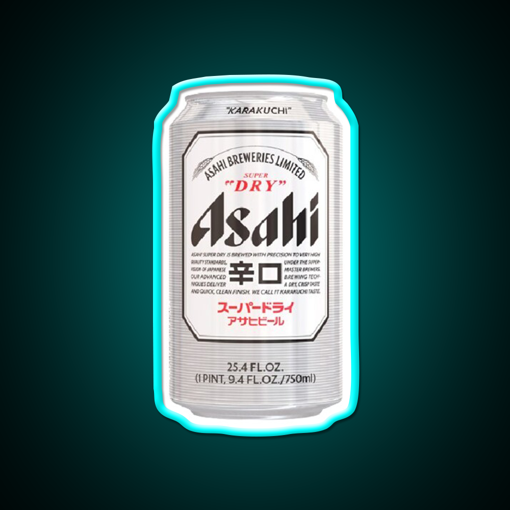 Asahi Super Dry Beer Bar Decor Led Neon Sign Rgb Color - Size and dimension reference