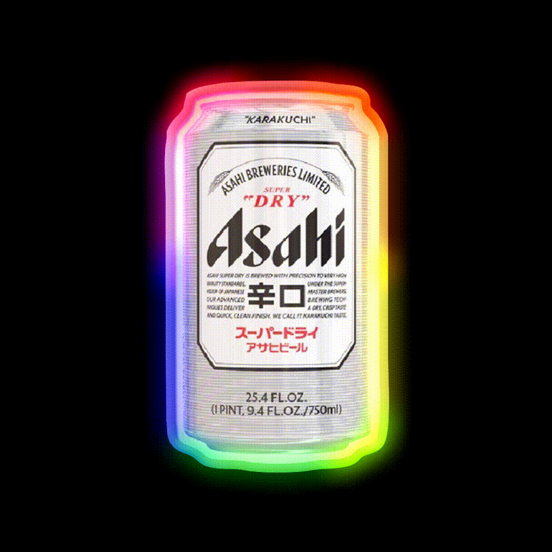 Asahi Super Dry Beer Bar Decor Led Neon Sign Rgb Color - LED neon sign close-up detail