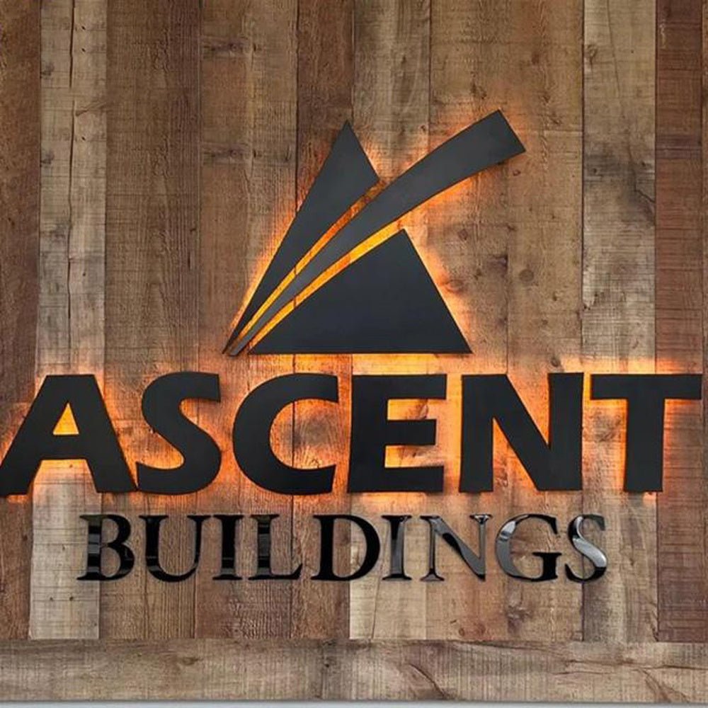 Ascent Buildings 3D Metal Backlit Letters Business Led Sign - Shineneon