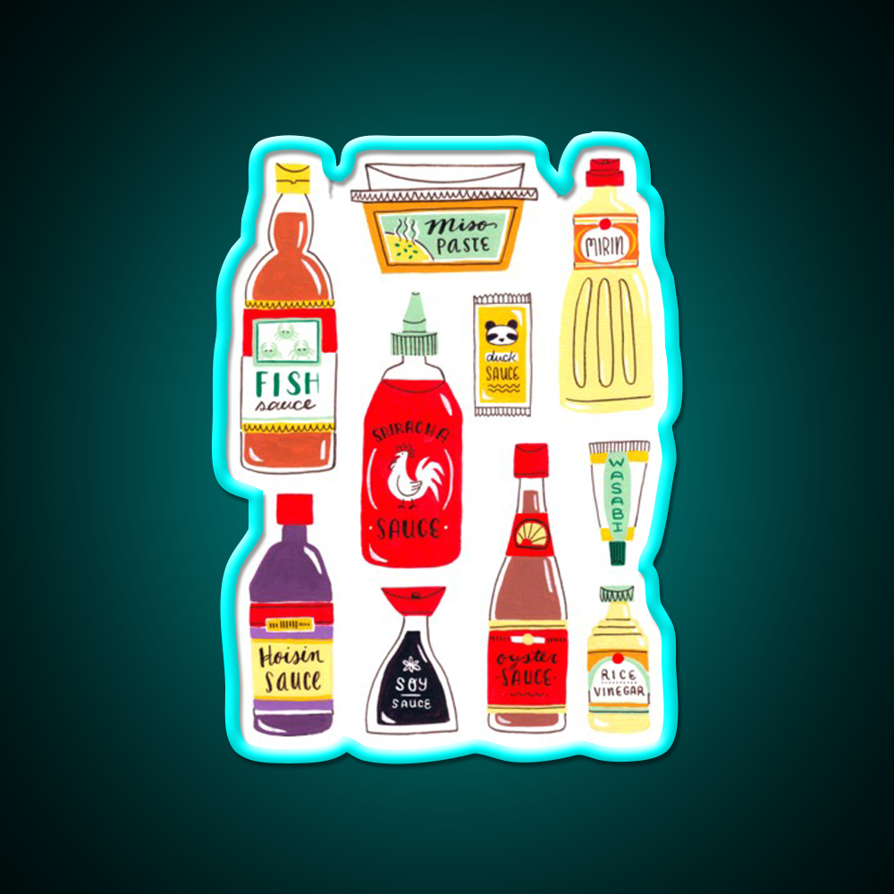 Asian Seasonings Led Neon Sign Chinese Food Rgb Color