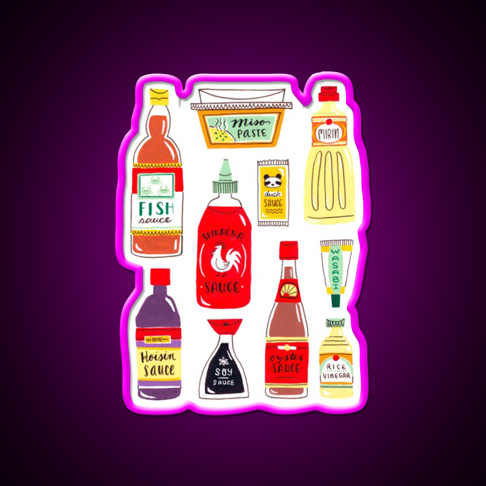 Asian Seasonings Led Neon Sign Chinese Food Rgb Color