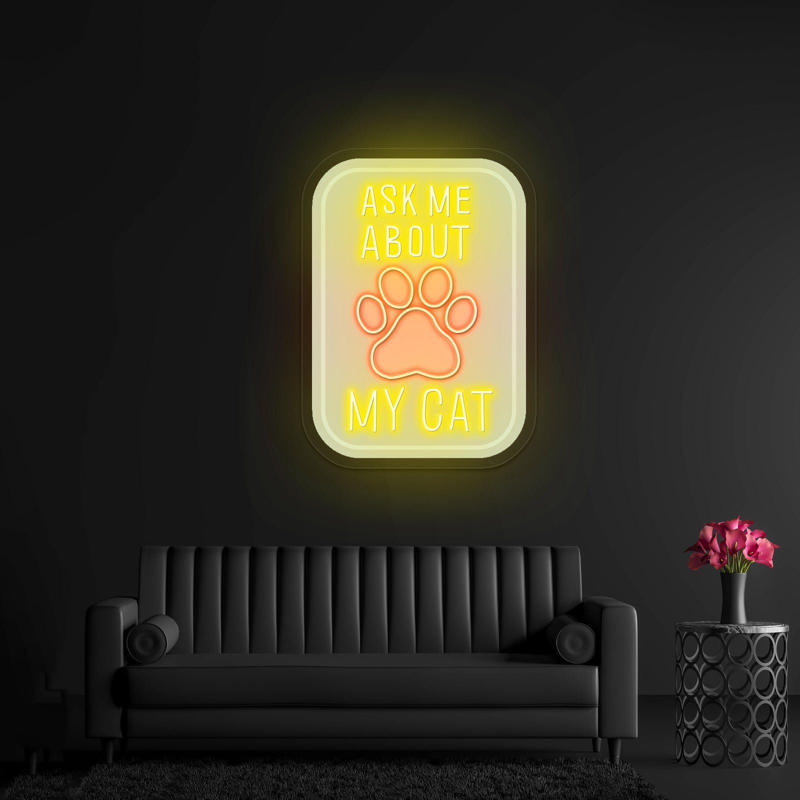 Ask Me About My Cat Green Neon Signs For Personalized Neon Signs - Shineneon