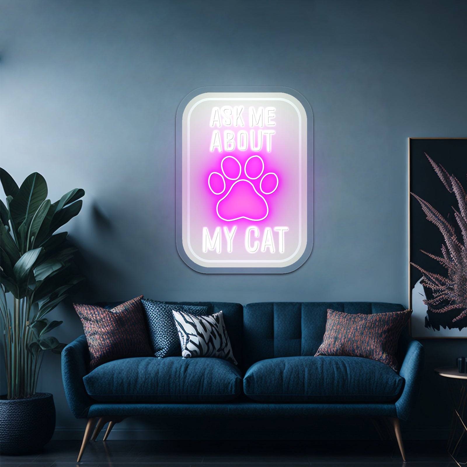 Ask Me About My Cat Green Neon Signs For Personalized Neon Signs - Shineneon