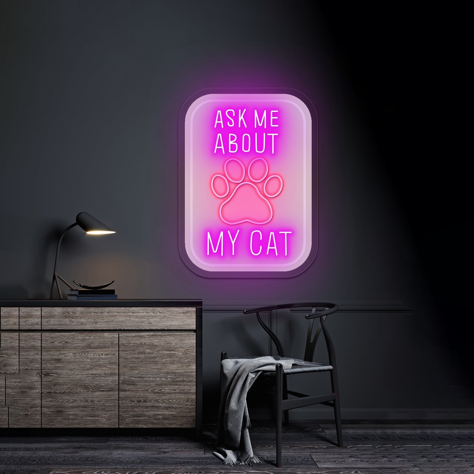 Ask Me About My Cat Green Neon Signs For Personalized Neon Signs - Shineneon