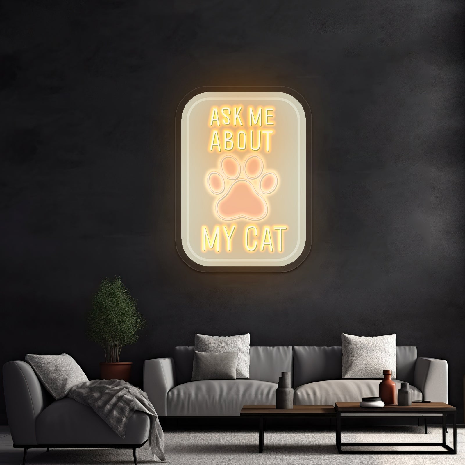 Ask Me About My Cat Green Neon Signs For Personalized Neon Signs - Shineneon