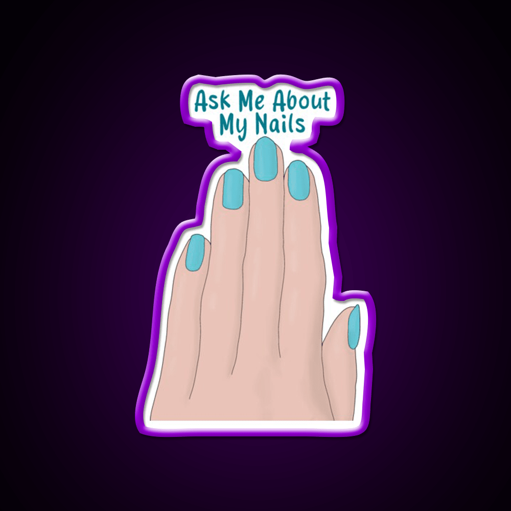 Ask Me About My Nail Salon Led Neon Sign For Beauty Salon Rgb Color - Shineneon