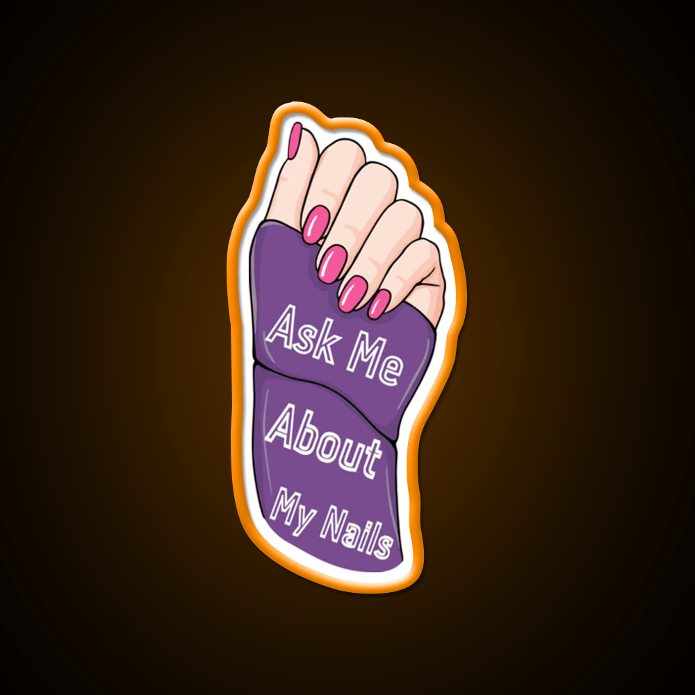 Ask Me About My Nail Salon Led Neon Sign For Nail Shop Rgb Color - Shineneon
