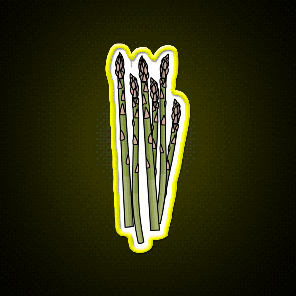 Asparagus Snack Food Led Neon Sign Rgb Color - Custom LED neon sign front view