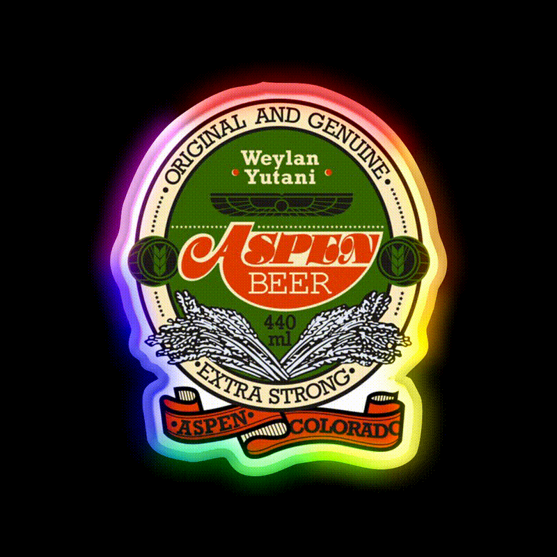 Aspen Beer Weylan Yutani Beer Bar Decor Led Neon Sign Rgb Color - LED neon sign close-up detail