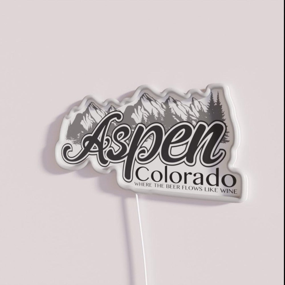 Aspen Where The Beer Flows Like Wine Rgb Led Neon Sign - Shineneon