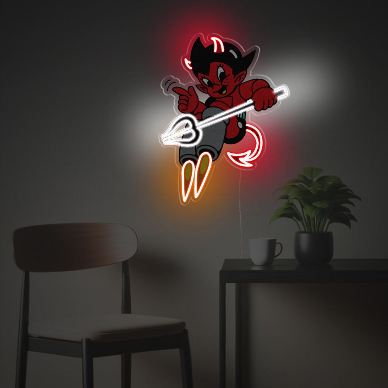 Astro Boy Version Of The Devil Led Neon Acrylic Artwork | Shineneon
