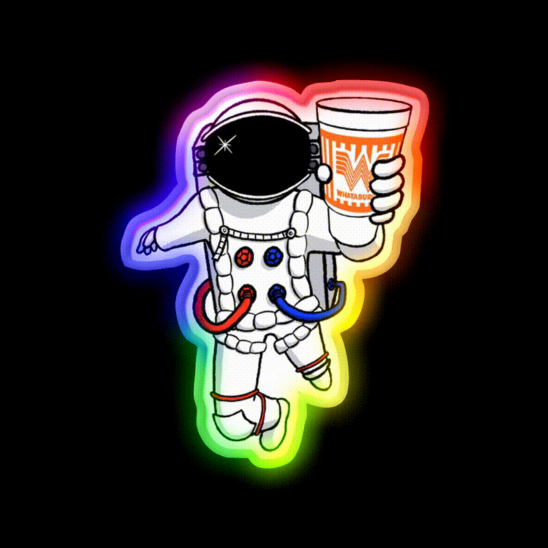 Astroburger Fast Food Led Neon Sign For Burger Place Rgb Color