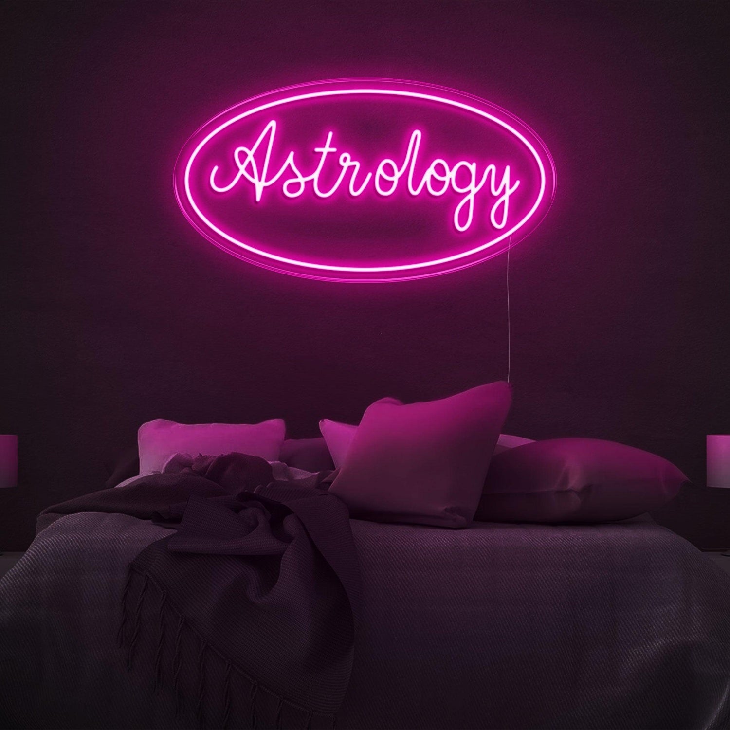Astrology Amber Led Neon Sign With Ellipse Border For Bedroom Wall Decor | Shineneon