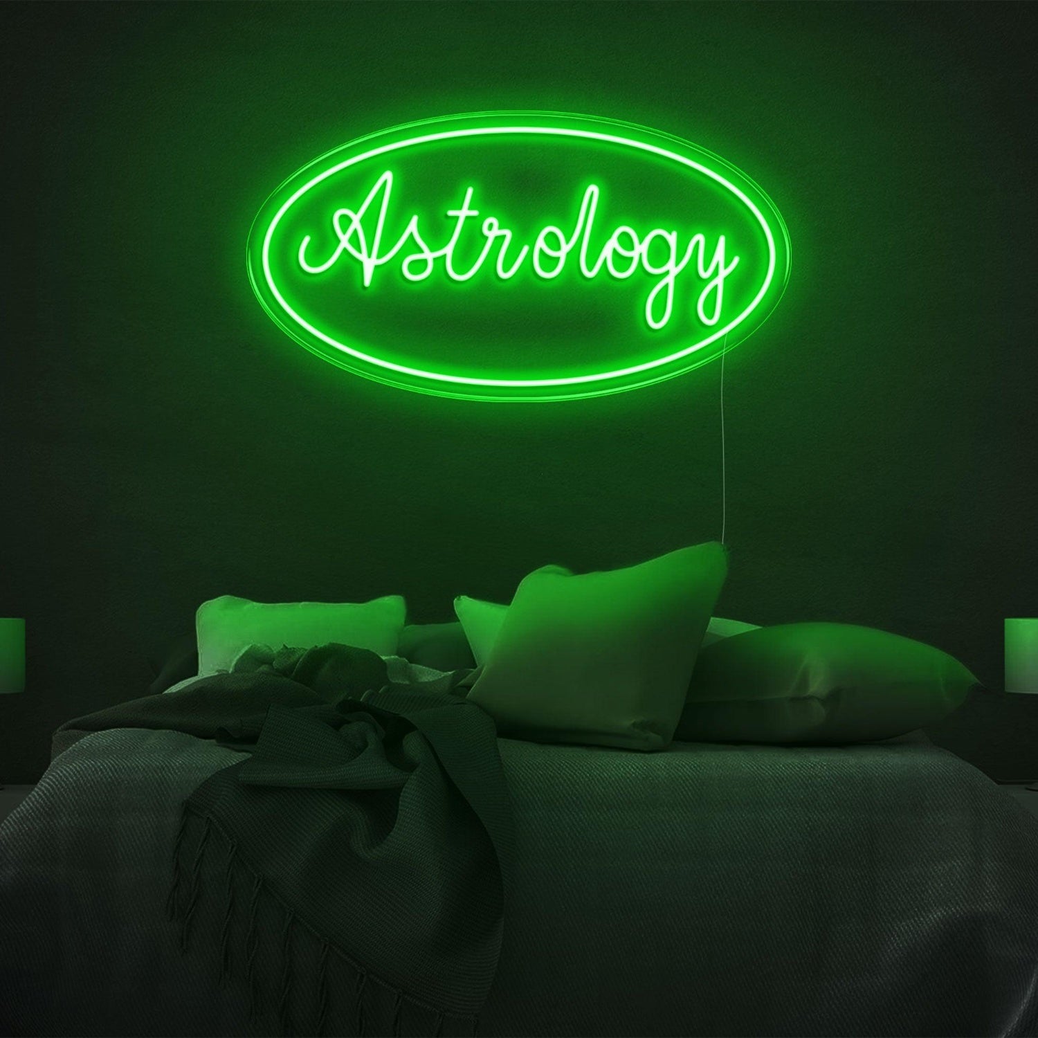 Astrology Amber Led Neon Sign With Ellipse Border For Bedroom Wall Decor | Shineneon
