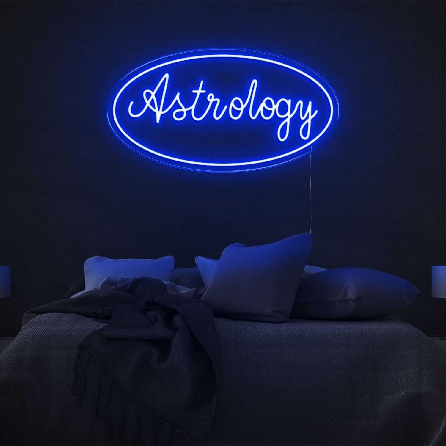 Astrology Amber Led Neon Sign With Ellipse Border For Bedroom Wall Decor | Shineneon