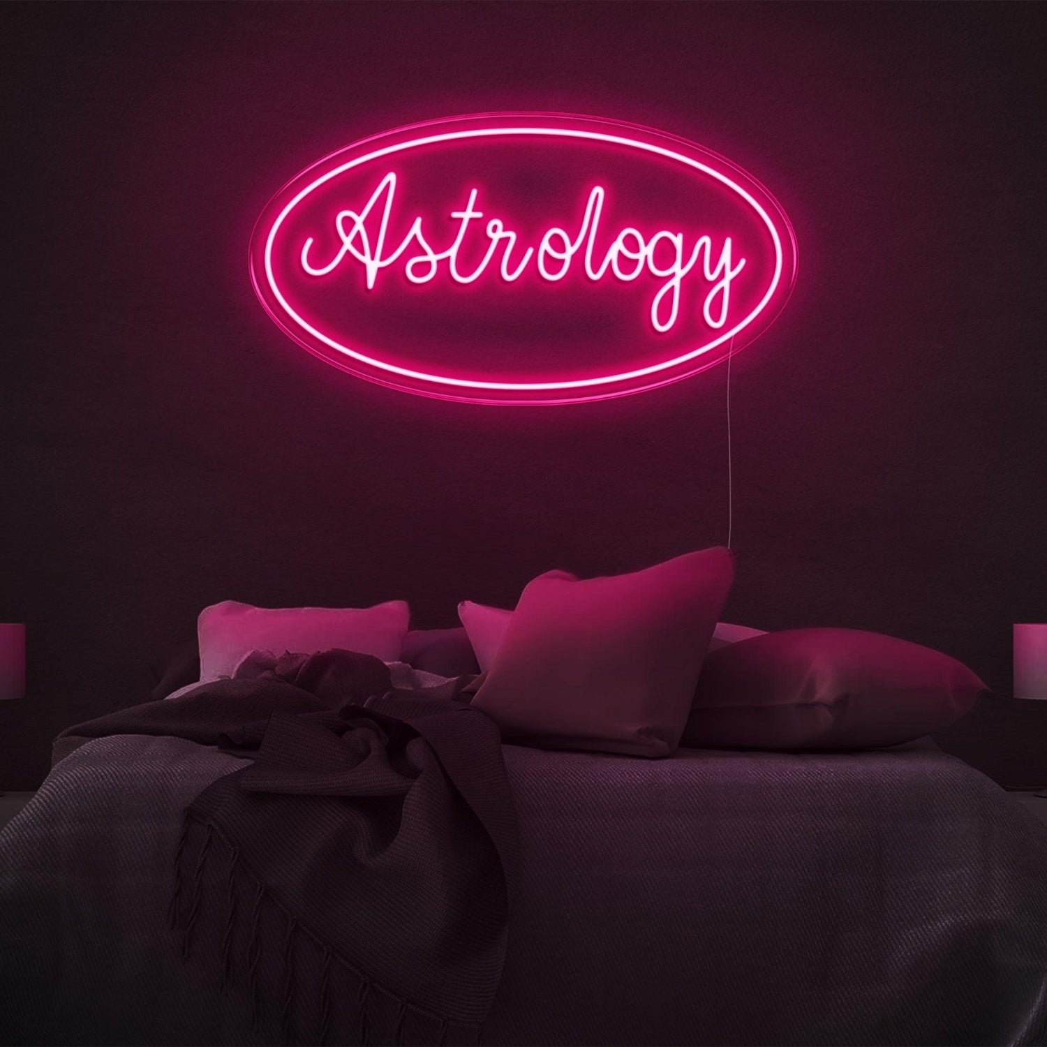 Astrology Amber Led Neon Sign With Ellipse Border For Bedroom Wall Decor | Shineneon