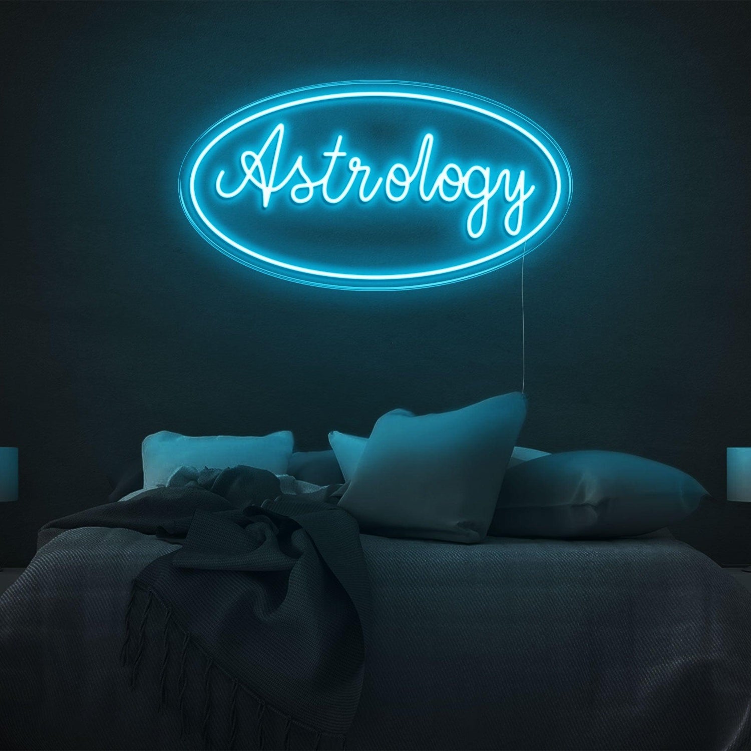 Astrology Amber Led Neon Sign With Ellipse Border For Bedroom Wall Decor | Shineneon