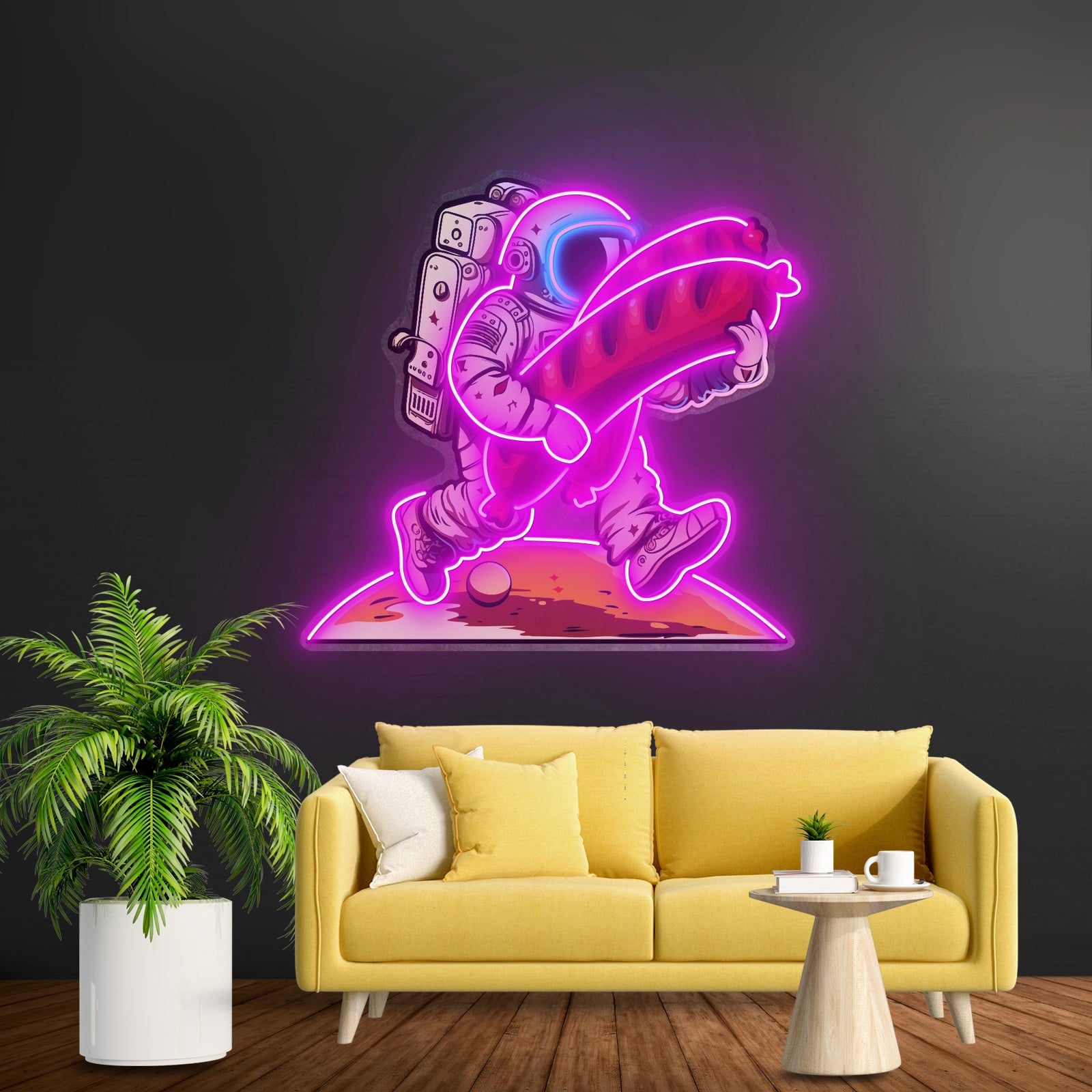 Astronaut And Sausage Custom Led Signs Artwork For Sale - Shineneon