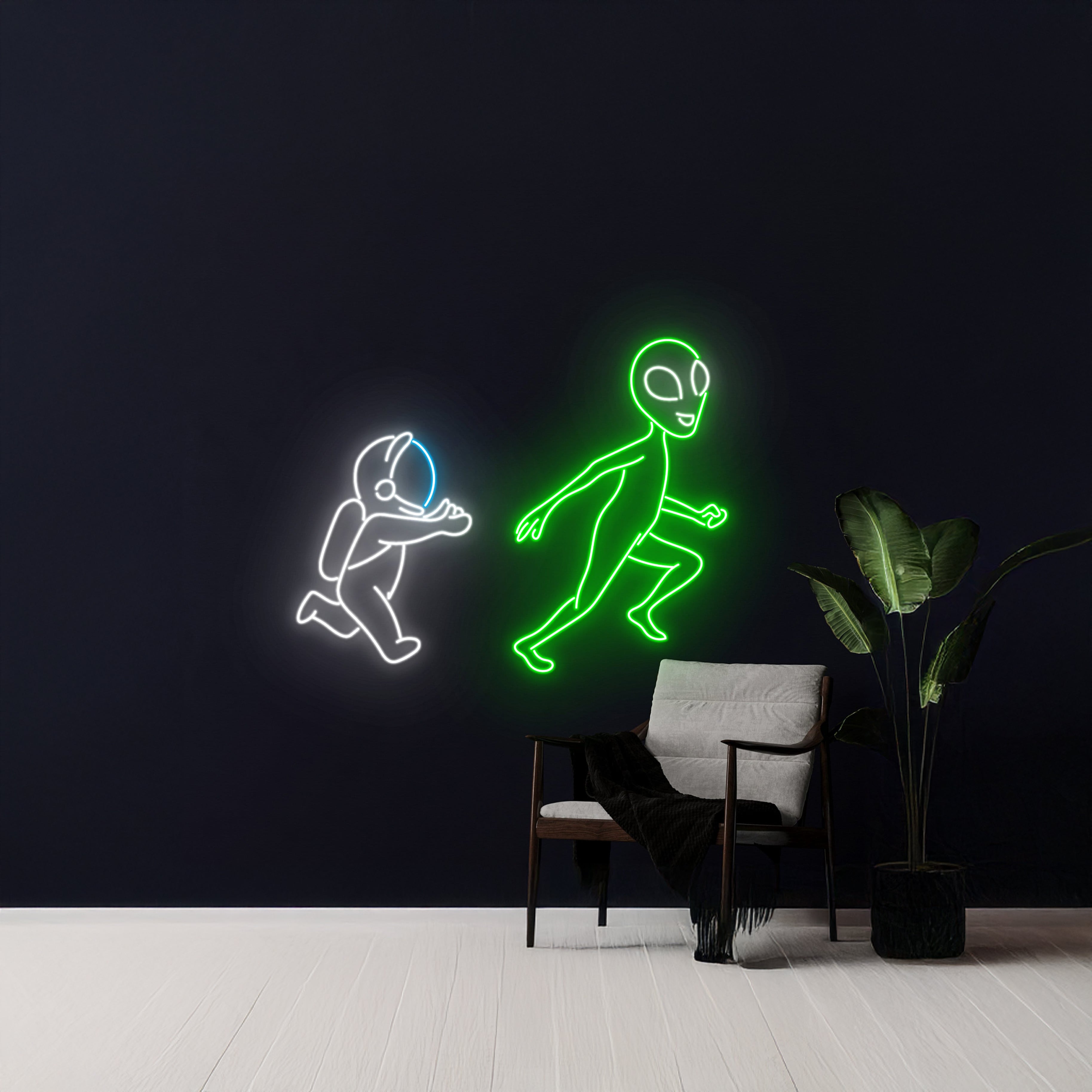 Astronaut Chasing Alien Neon Sign | Shineneon
