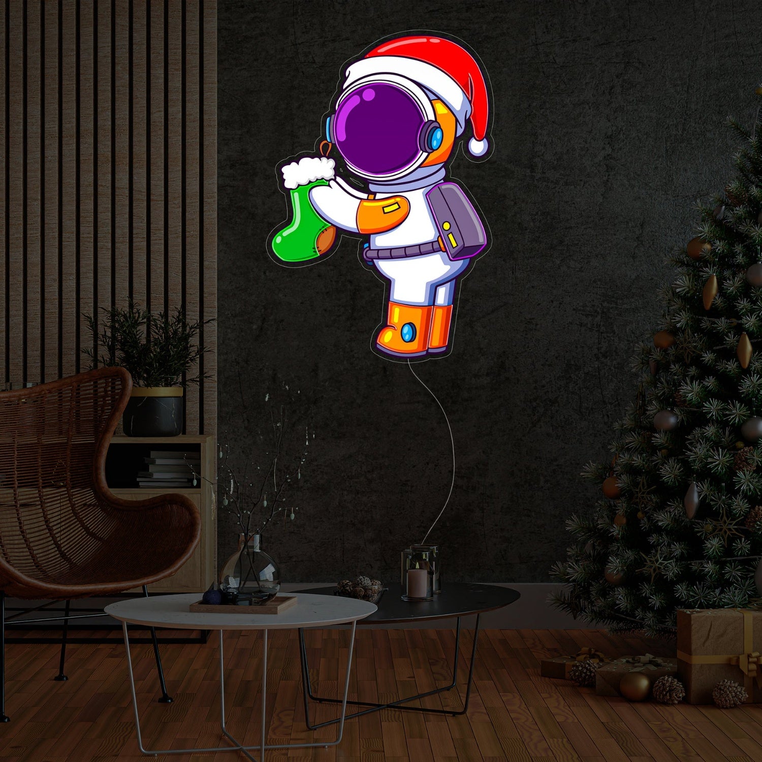 Astronaut Christmas Neon Acrylic Artwork | Shineneon