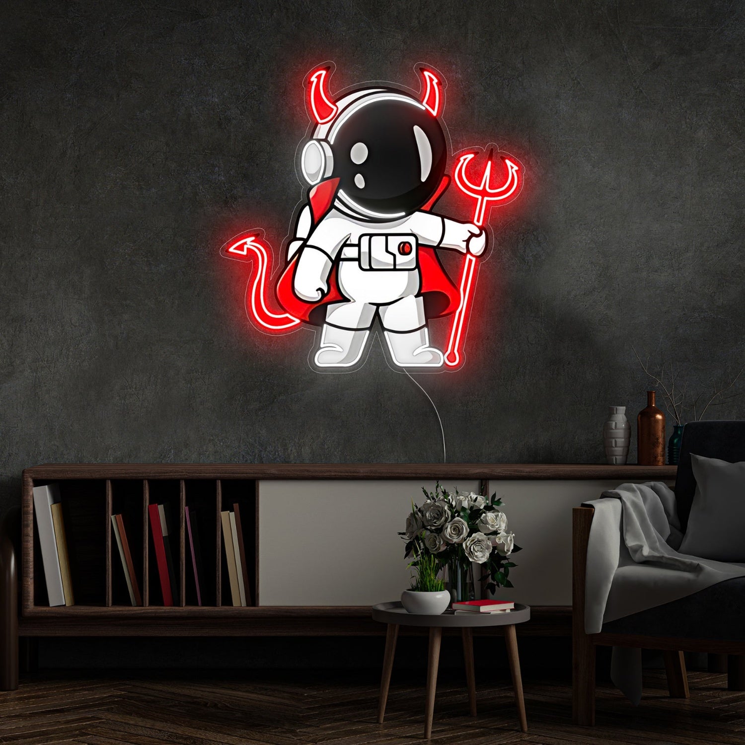 Astronaut Devil Neon Acrylic Artwork | Shineneon