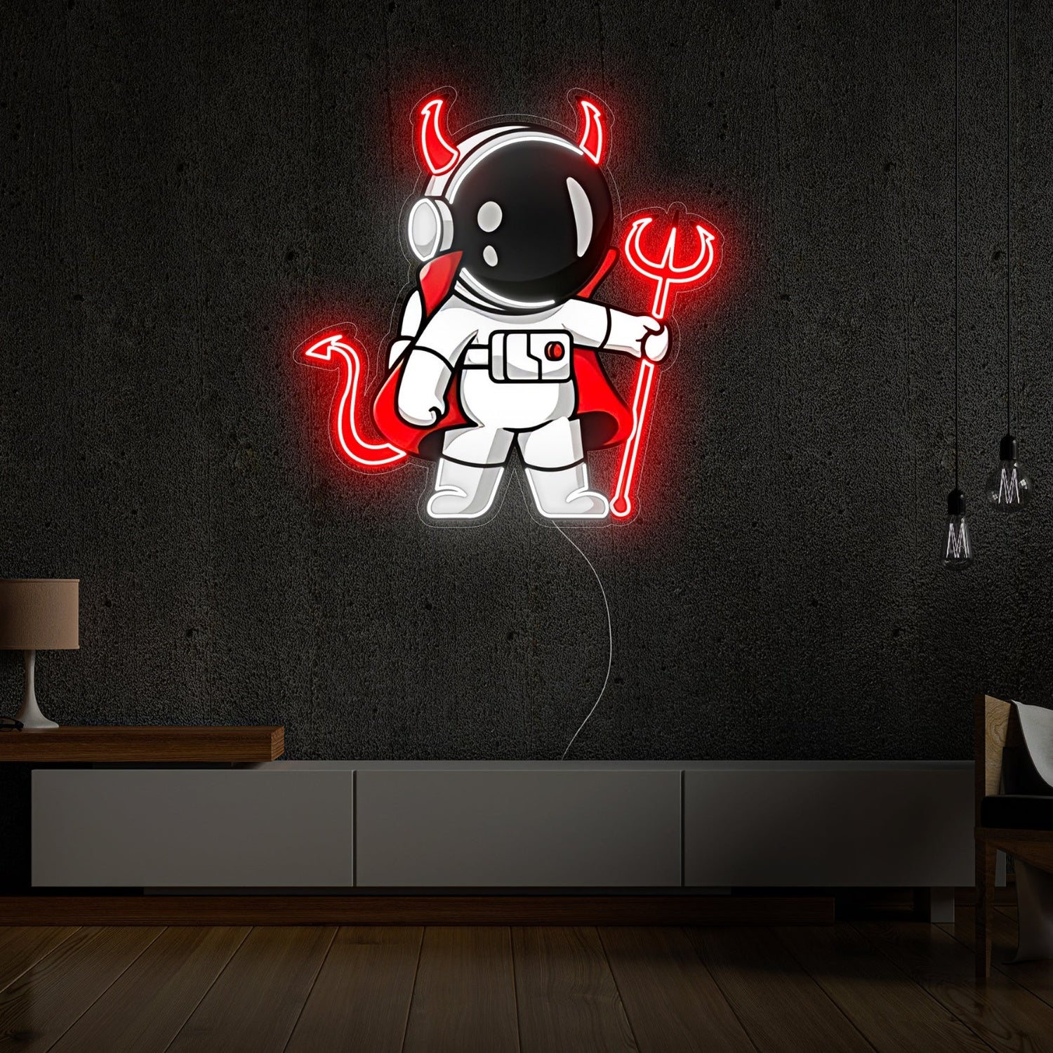 Astronaut Devil Neon Acrylic Artwork | Shineneon