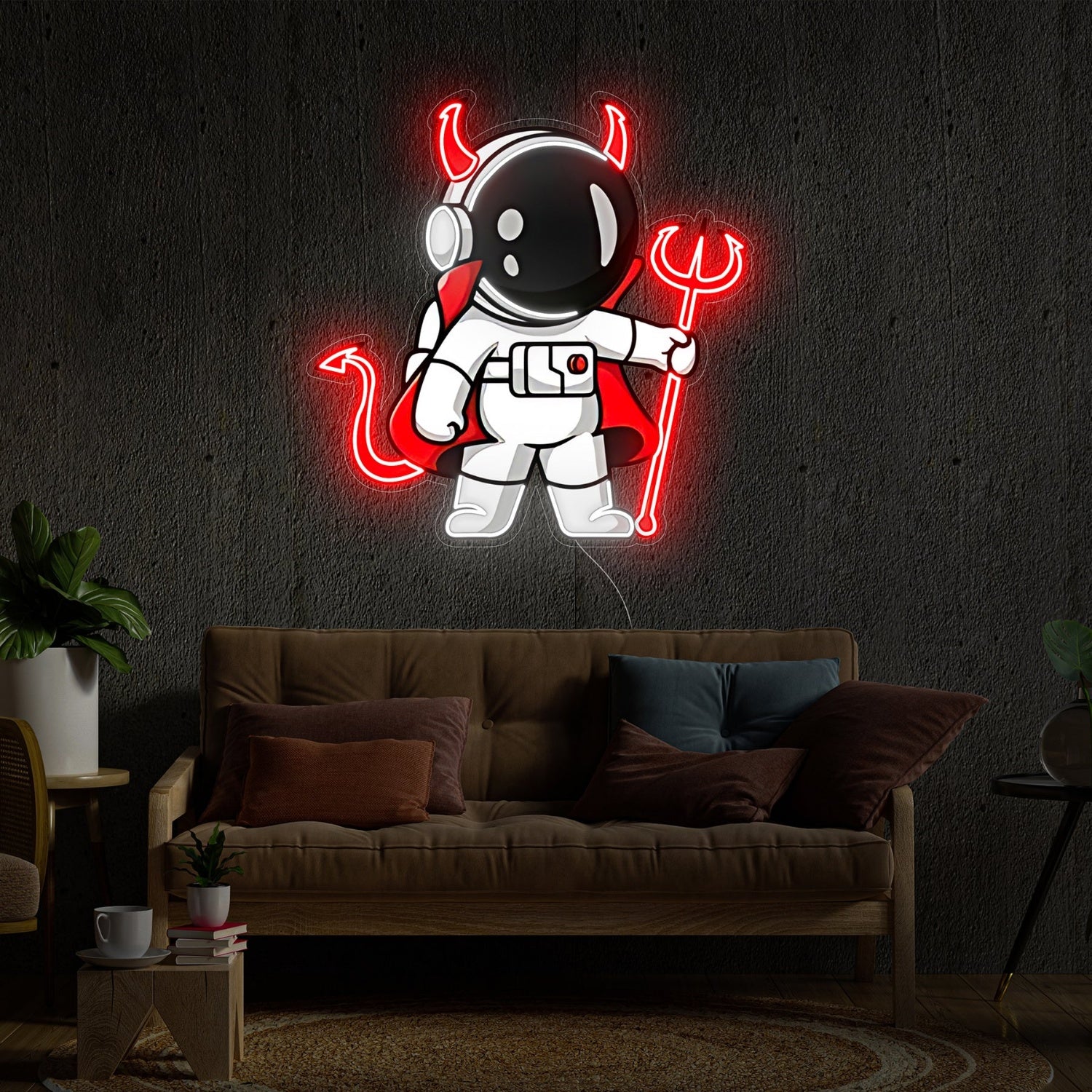 Astronaut Devil Neon Acrylic Artwork | Shineneon