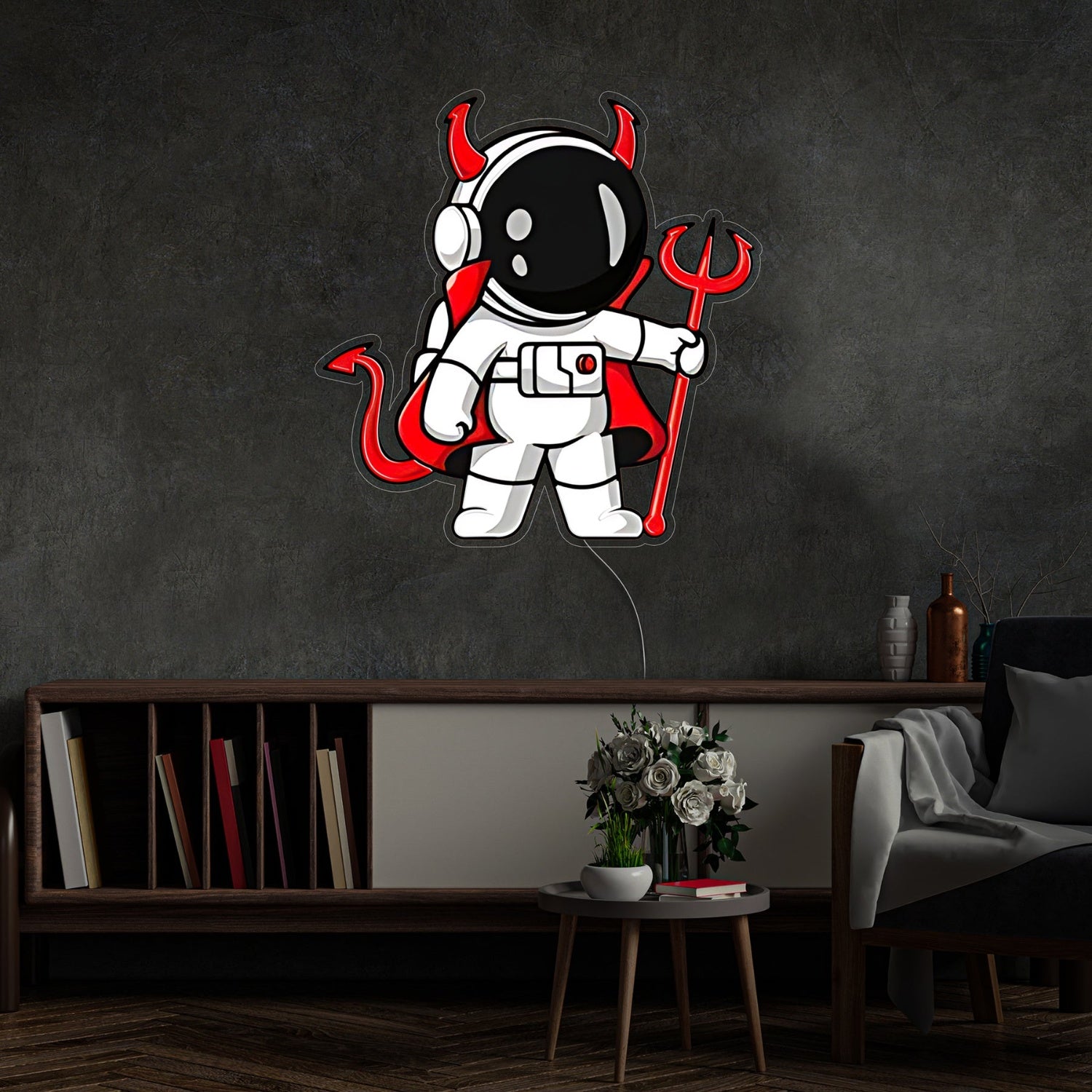 Astronaut Devil Neon Acrylic Artwork | Shineneon