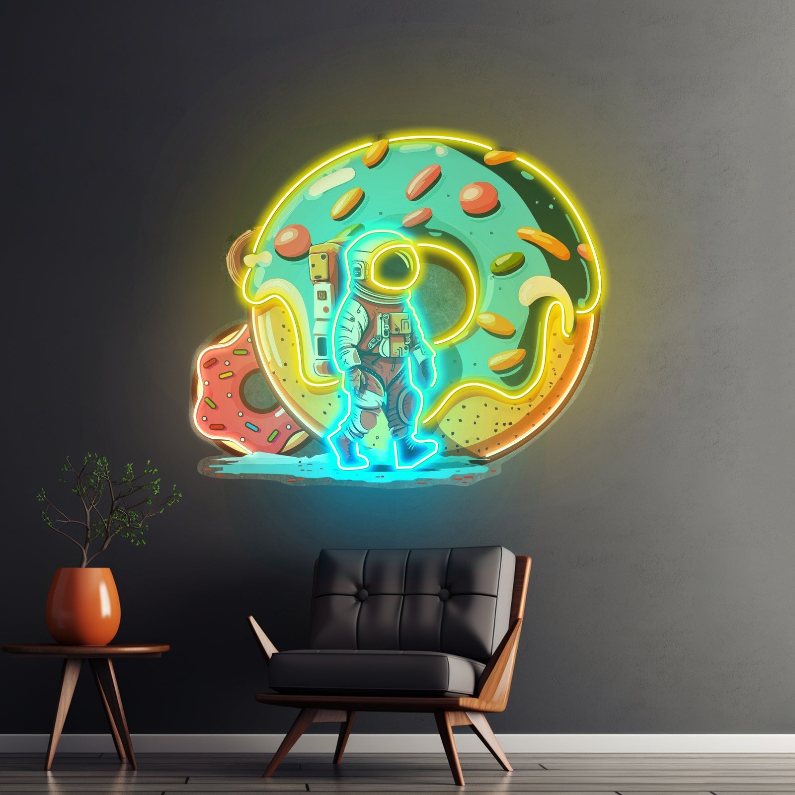Astronaut Donut Custom Led Signs Artwork For Sale