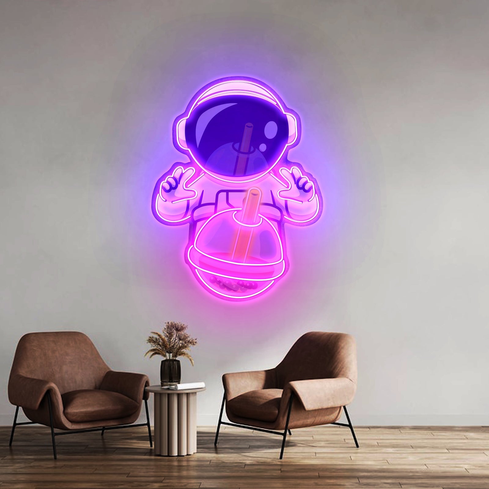 Astronaut Drinking Milktea Led Neon Sign Light Custom Led Signs - Shineneon