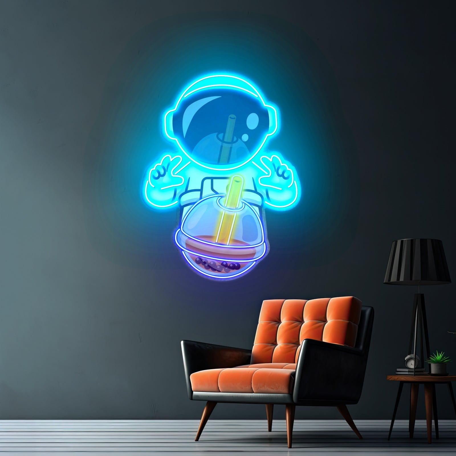 Astronaut Drinking Milktea Led Neon Sign Light Custom Led Signs - Shineneon