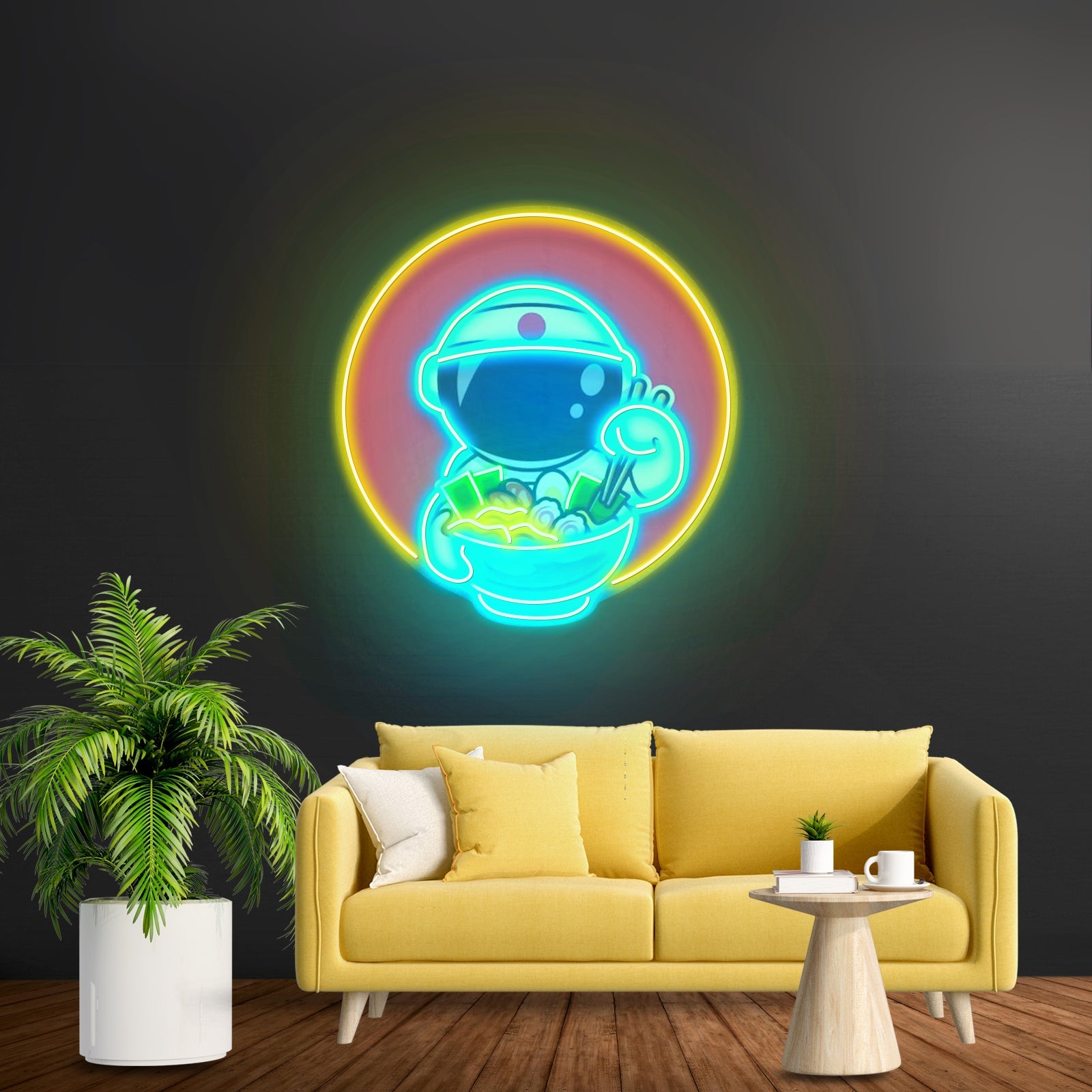 Astronaut Eating Ramen Custom Led Signs Artwork For Sale - Shineneon