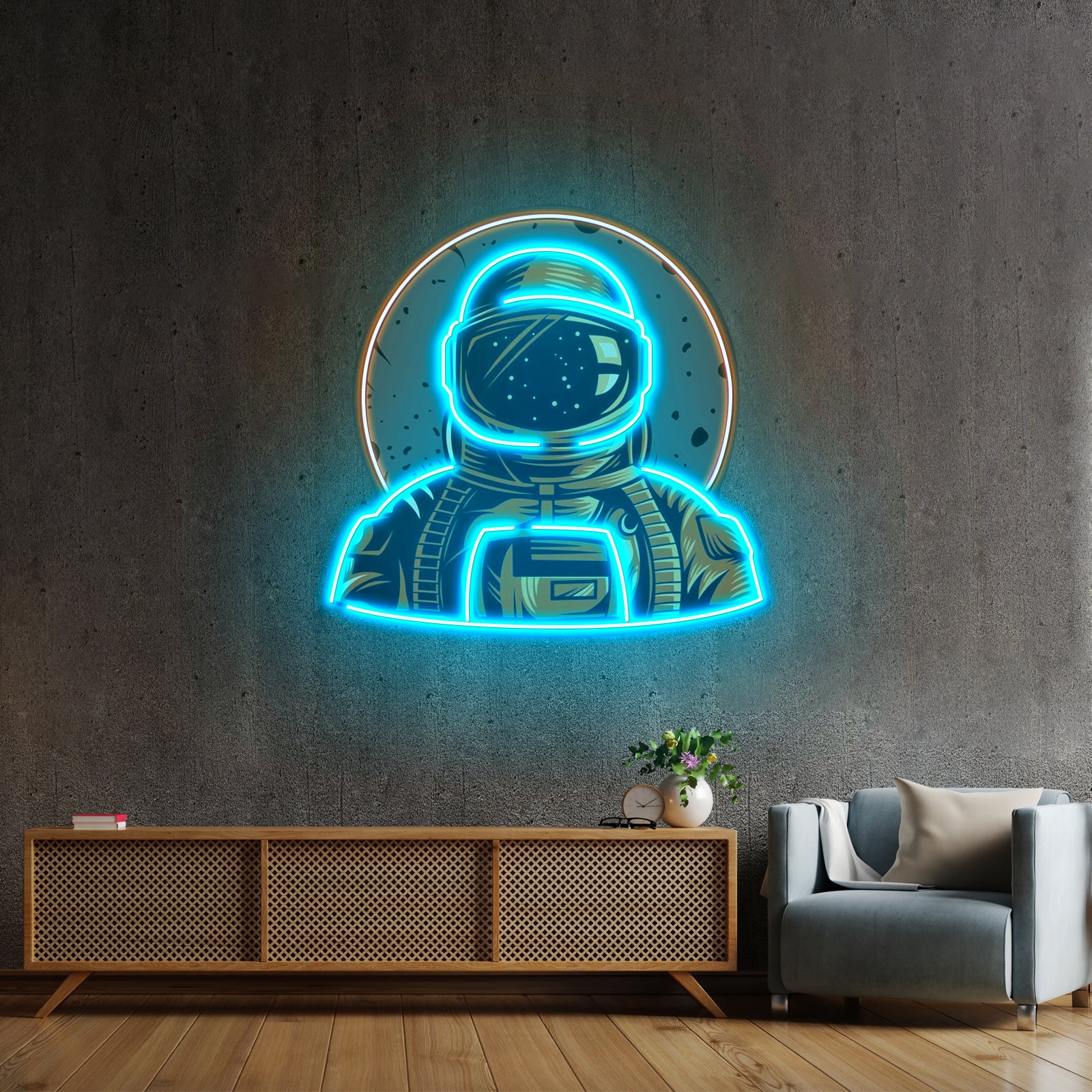 Astronaut Emblem Custom Led Signs Artwork For Sale