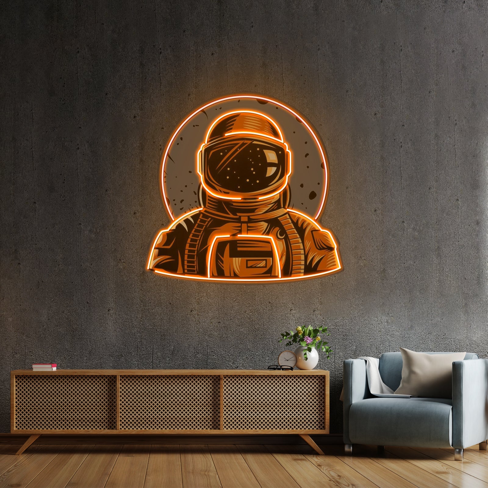 Astronaut Emblem Custom Led Signs Artwork For Sale