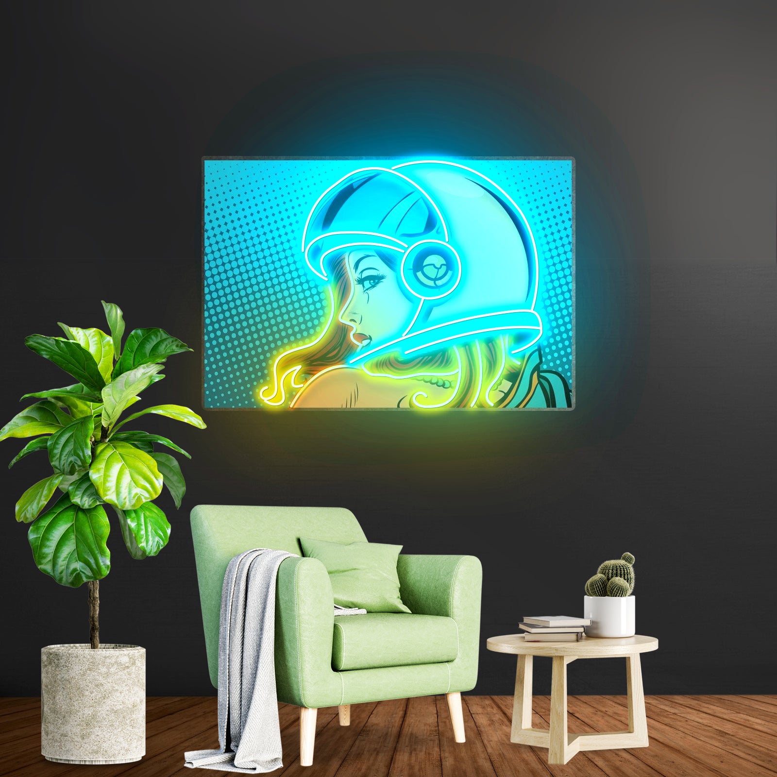 Astronaut Girl Custom Led Signs Artwork For Sale