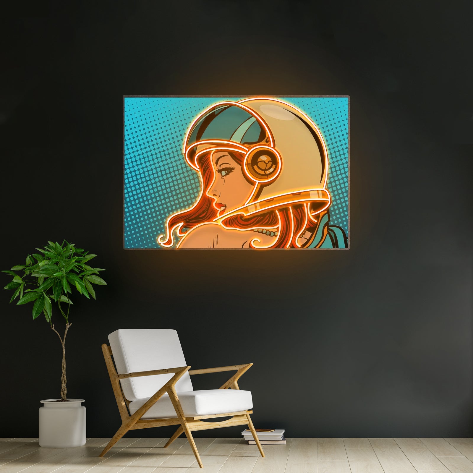 Astronaut Girl Custom Led Signs Artwork For Sale