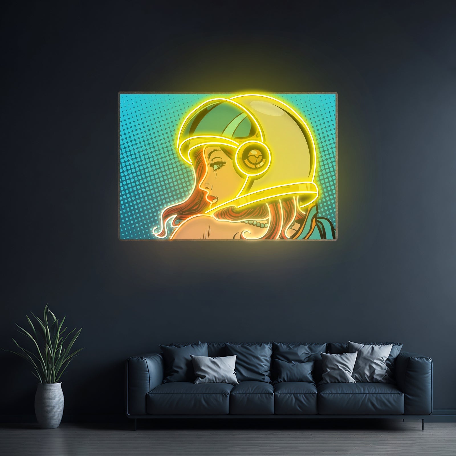 Astronaut Girl Custom Led Signs Artwork For Sale