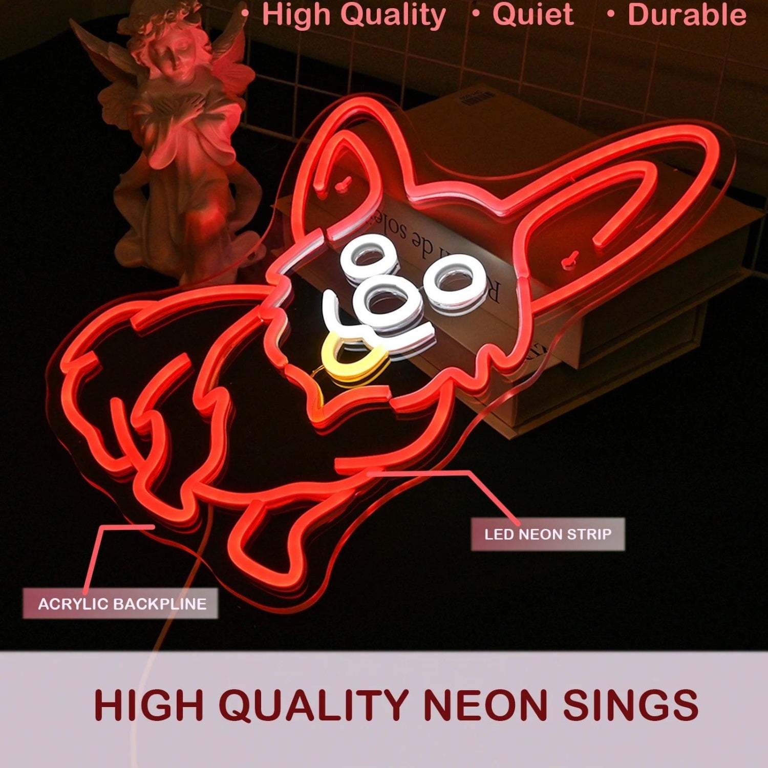 Corgi Dog Red LED Neon Sign Affortable Neon Sign | Shineneon