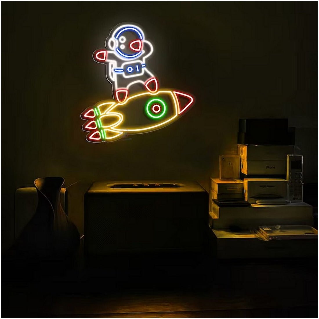 Astronaut On A Rocket Led Sign Business Neon Sign - Shineneon