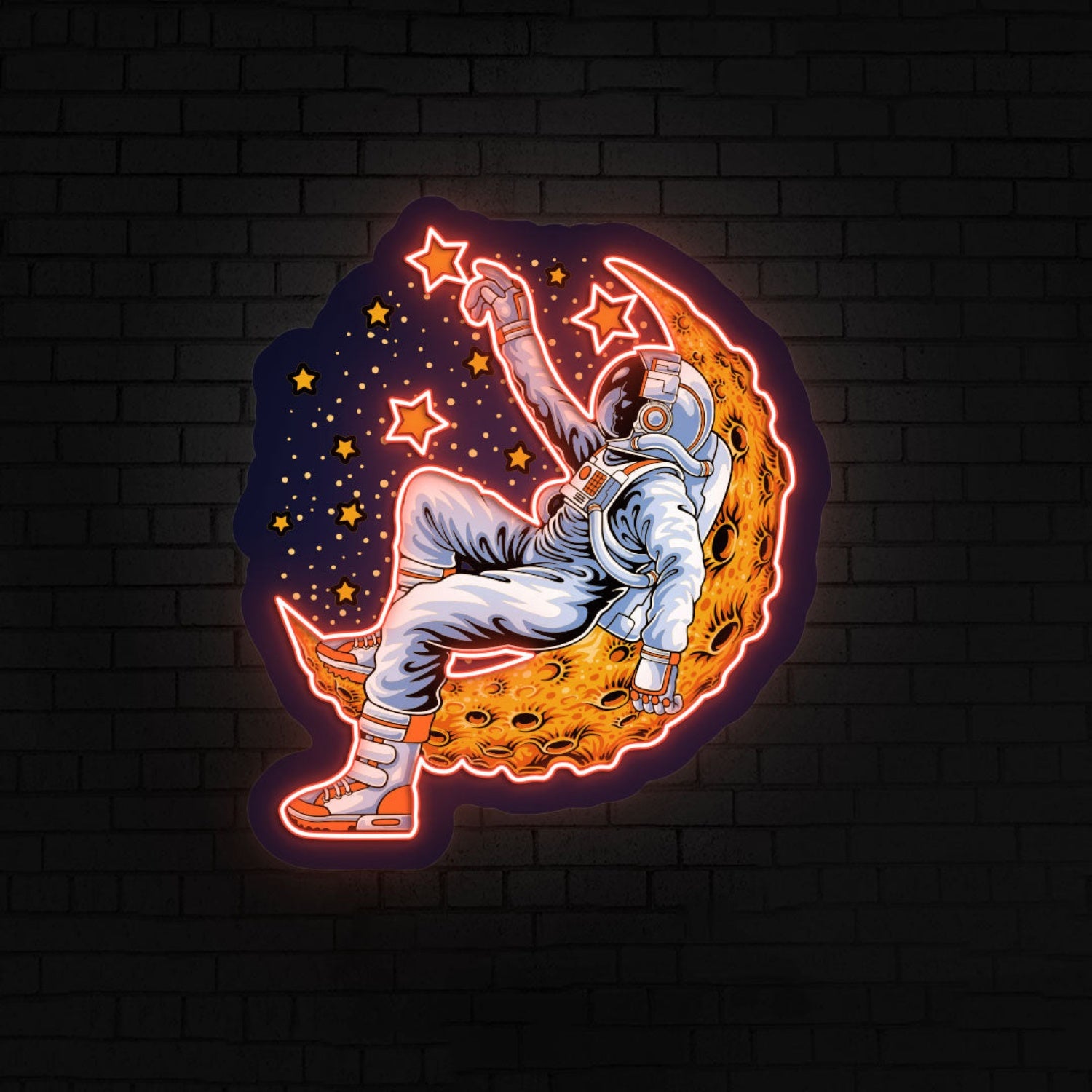 Astronaut On Moon Neon Artwork | Shineneon