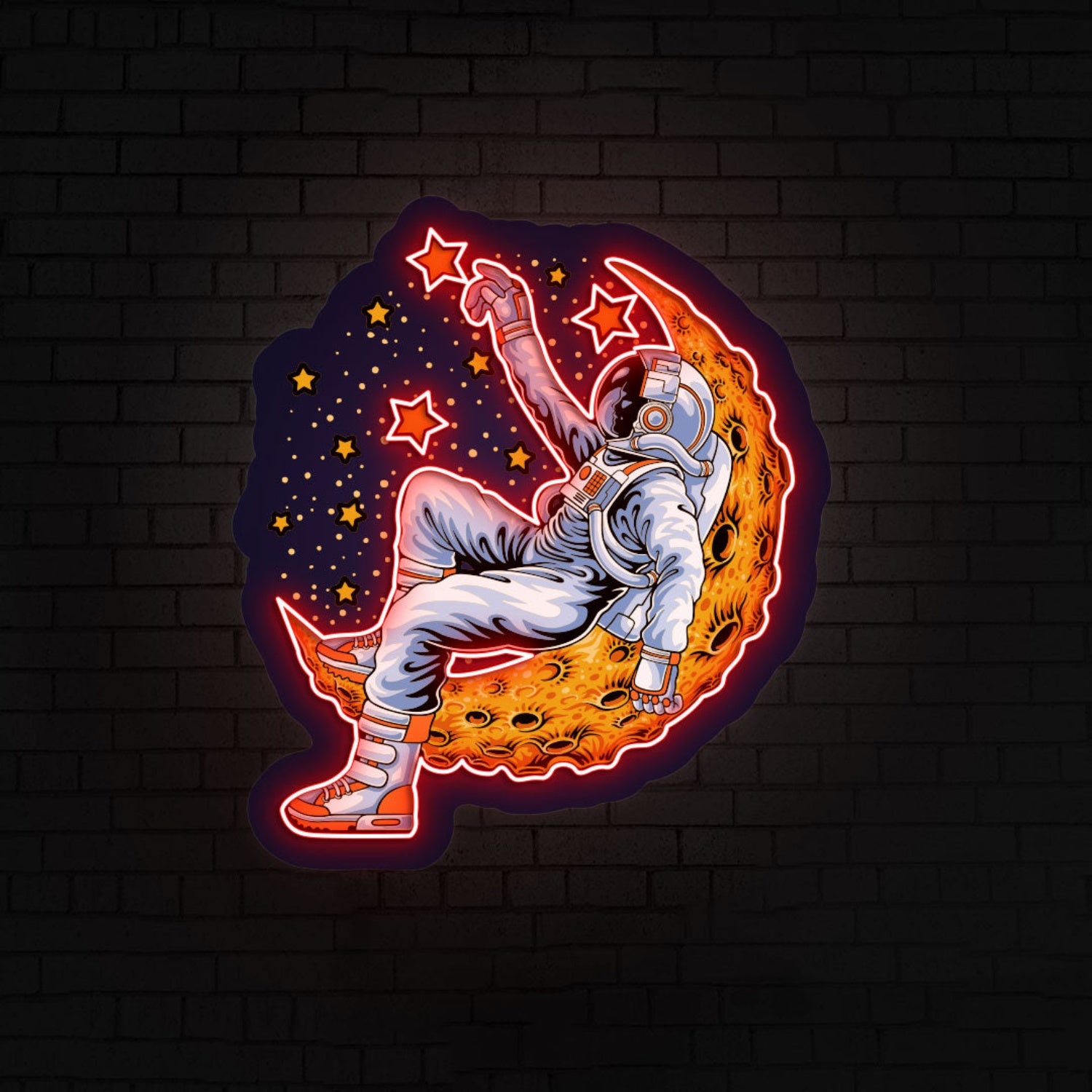 Astronaut On Moon Neon Artwork | Shineneon