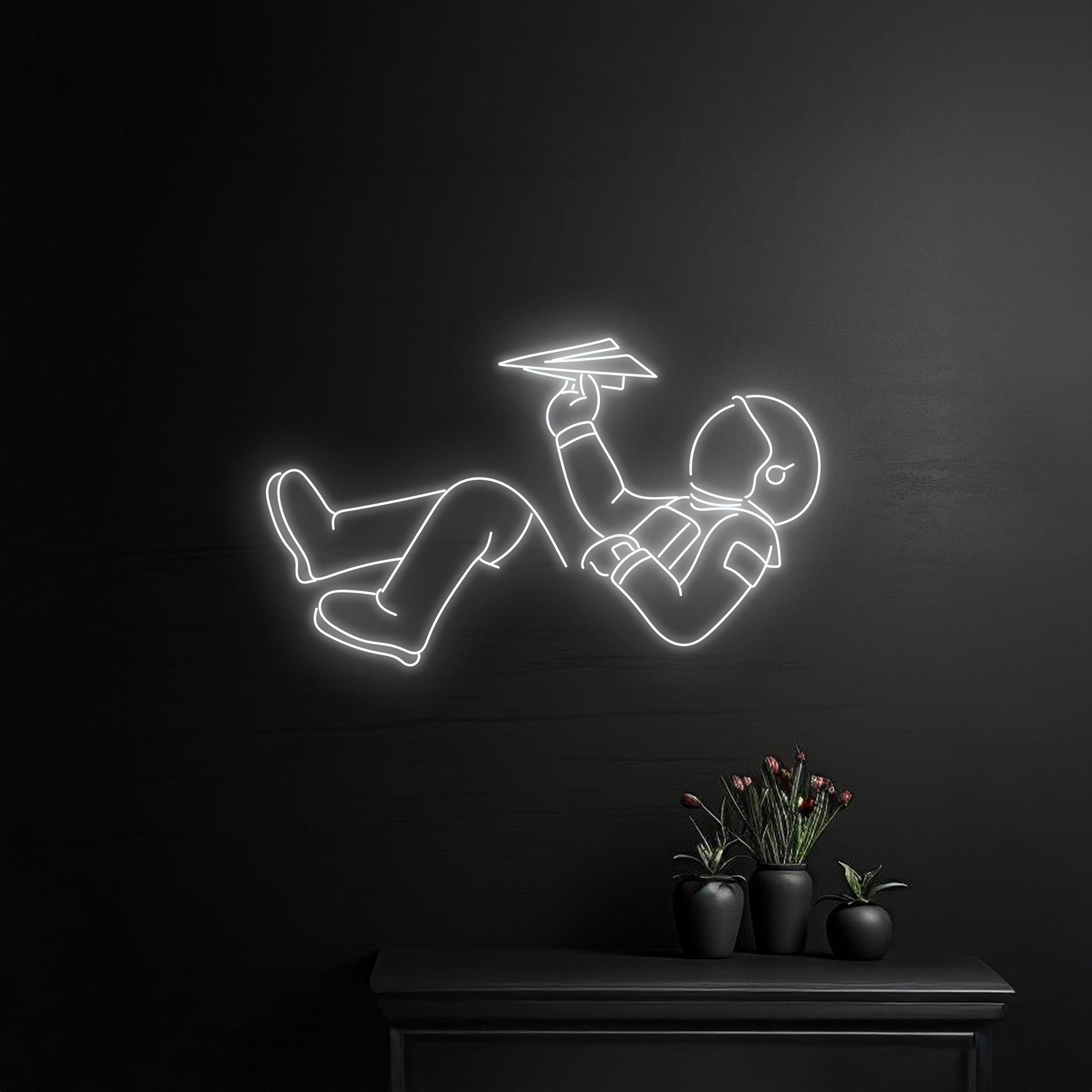 Astronaut Paper Plane Neon Sign | Shineneon