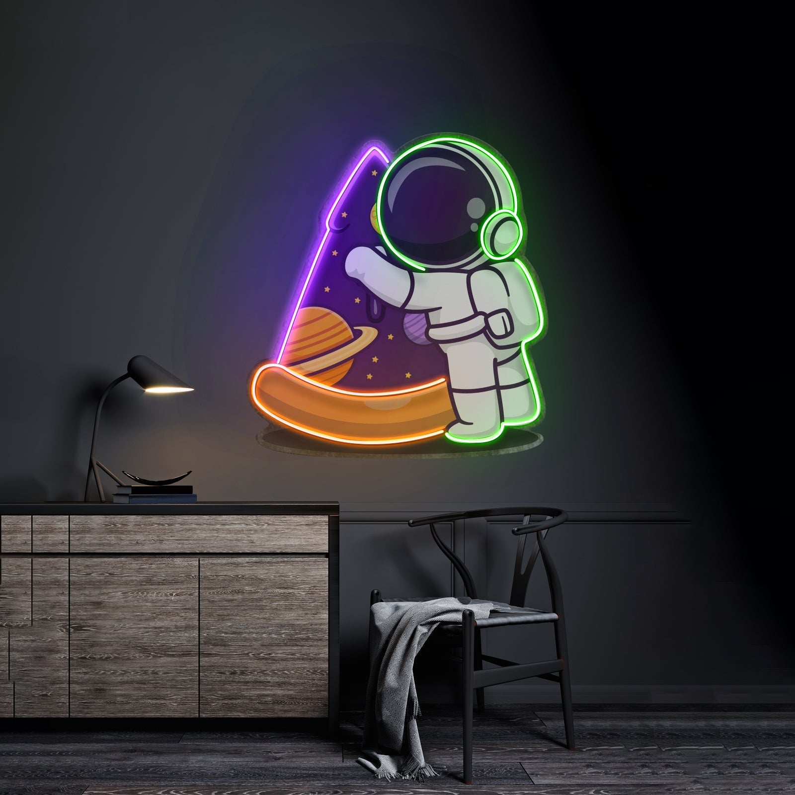 Astronaut Pizza Led Neon Sign Light Custom Led Signs - Shineneon