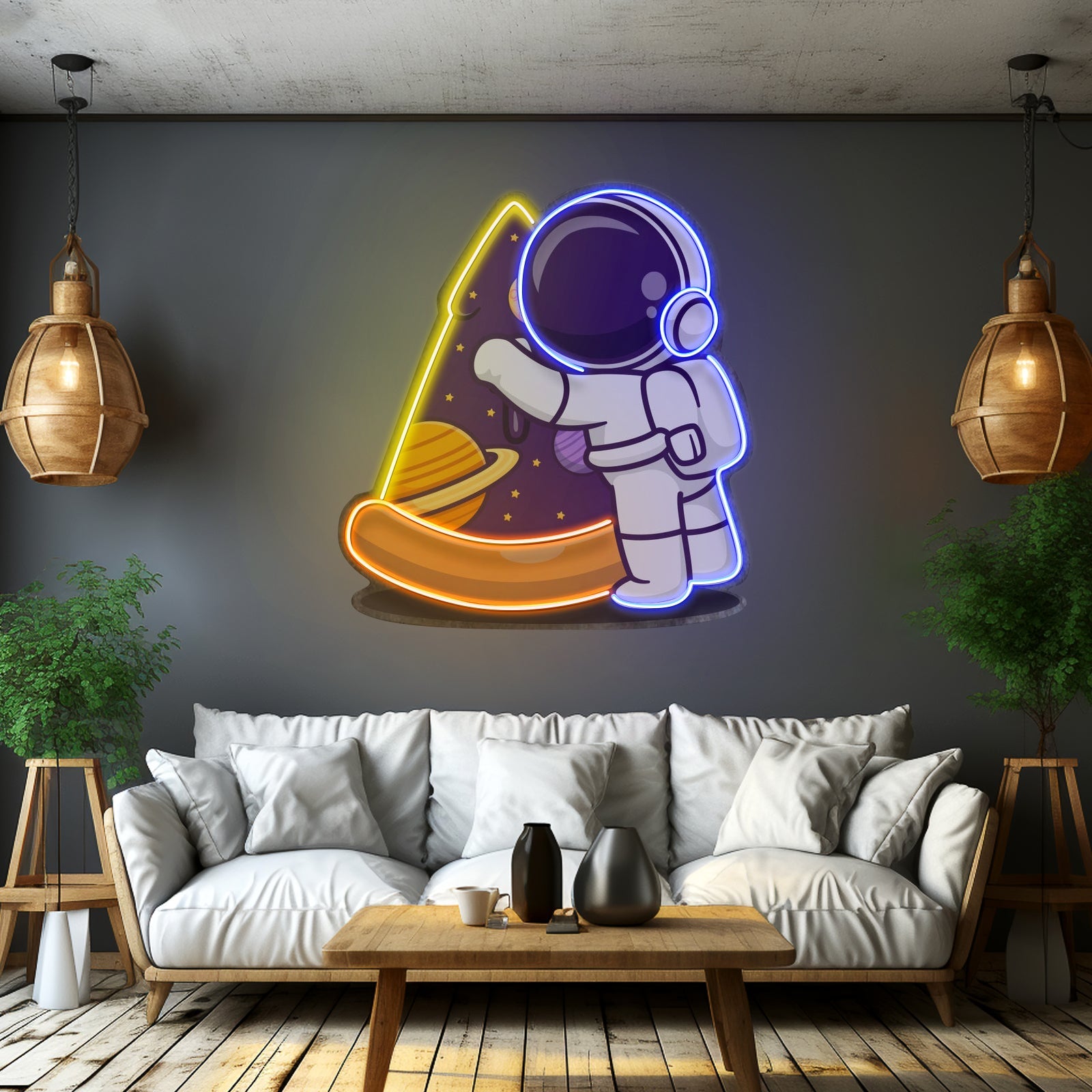 Astronaut Pizza Led Neon Sign Light Custom Led Signs - Shineneon