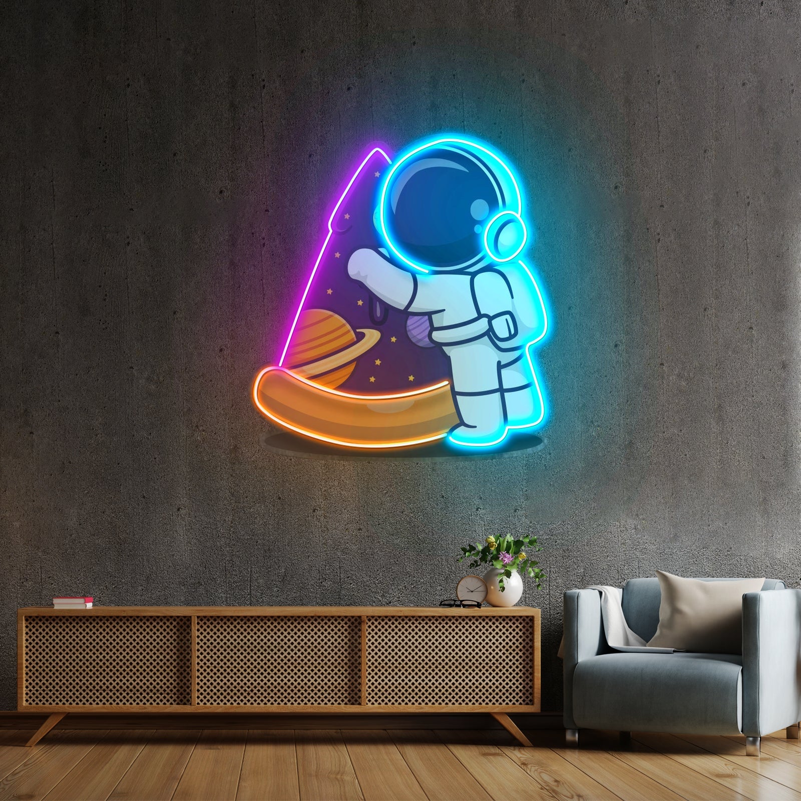 Astronaut Pizza Led Neon Sign Light Custom Led Signs - Shineneon